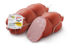 КОЛБАСА ВАРЕНАЯ СО ШПИКОМ ИЗ МЯСА ЦЫПЛЕНКА-БРОЙЛЕРА 800 Г